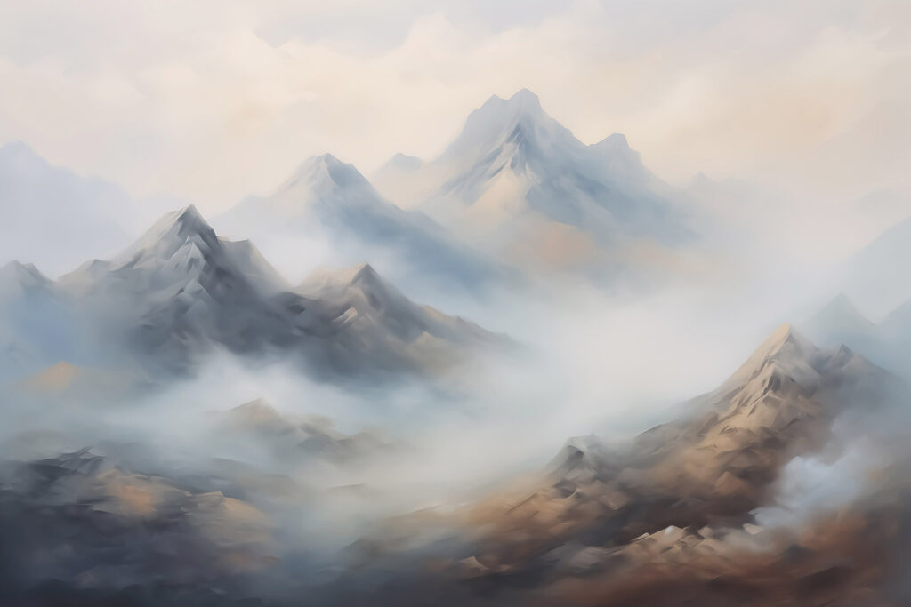 Mountain range with clouds Mountain range with clouds