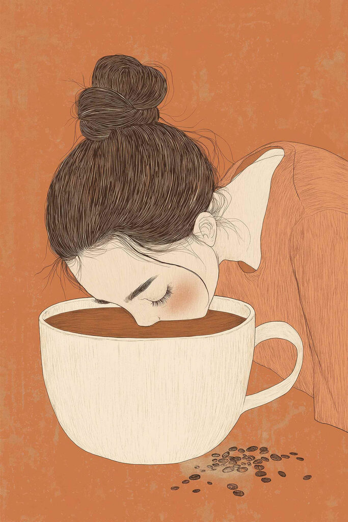 Woman drinking from a cup