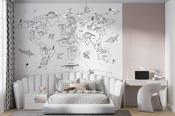 Mapa sveta s dinosaurami Mapa sveta s dinosaurami