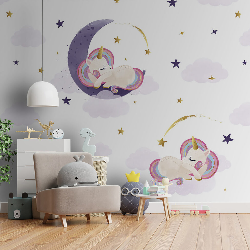 A unicorns sleeping on the moon A unicorns sleeping on the moon