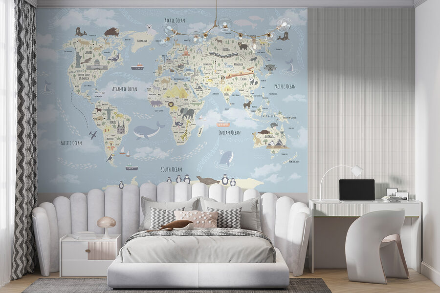 Mapa sveta so zvieratami Mapa sveta so zvieratami