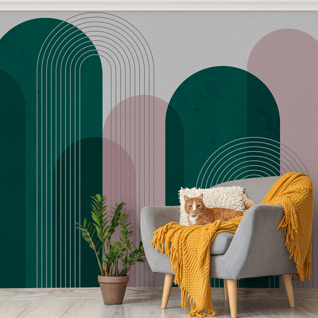 A green and pink art A green and pink art