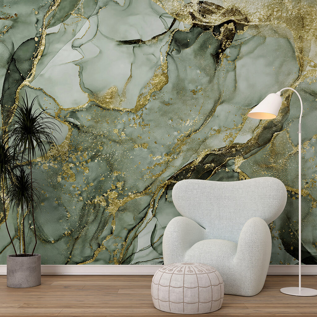 A close up of a painting