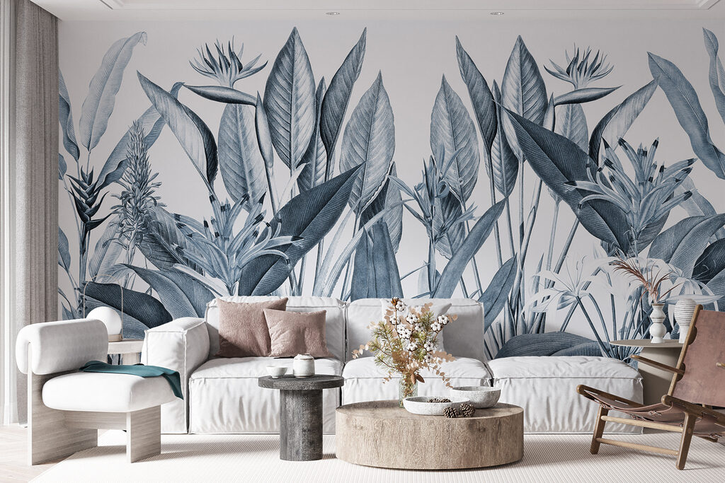 Tropical foliage in monochrome shades Tropical foliage in monochrome shades