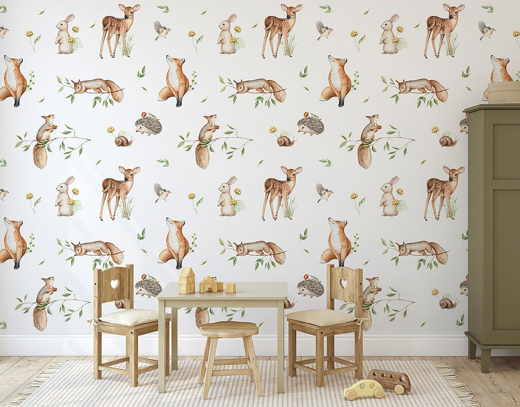 A pattern of animals and plants A pattern of animals and plants