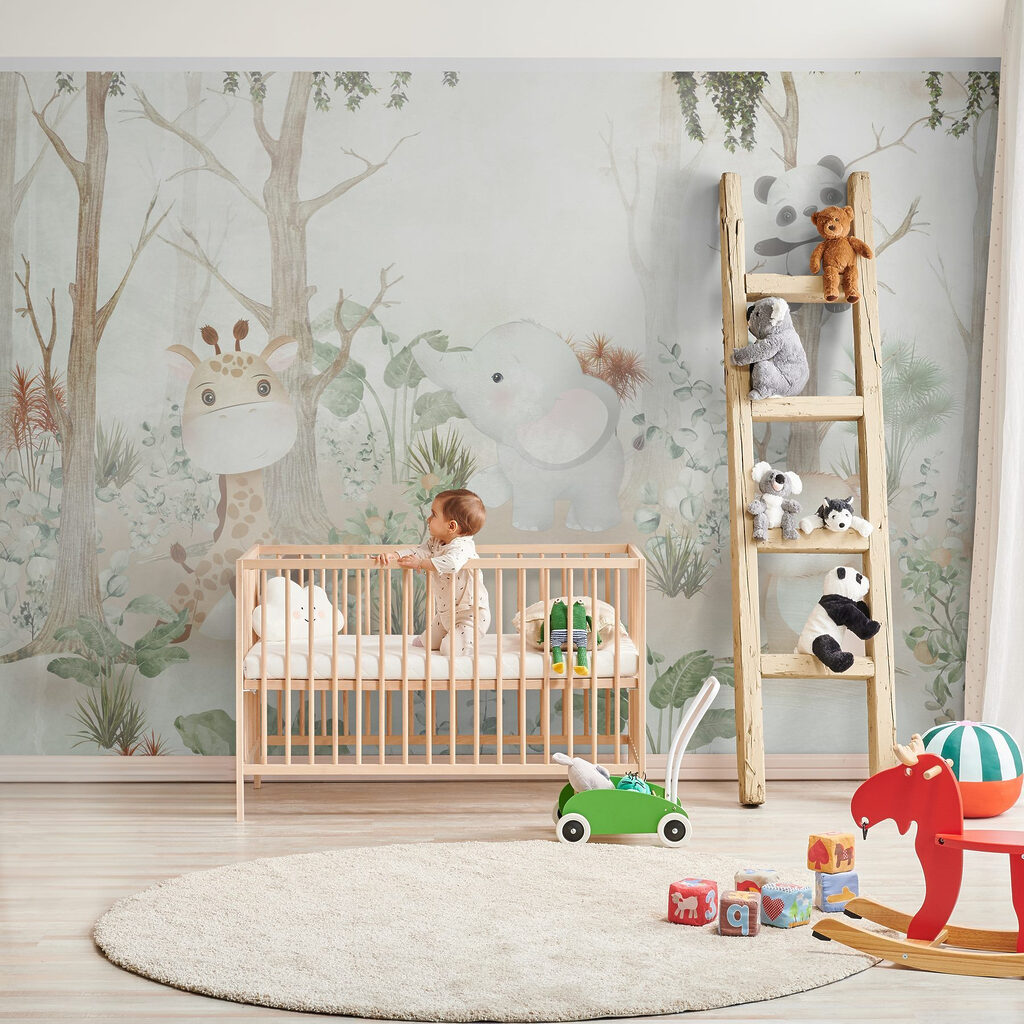 Wallpaper with animals in the forest Wallpaper with animals in the forest