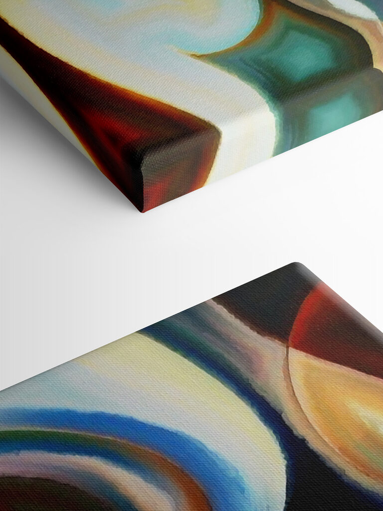 A colorful background with a couple of faces A colorful background with a couple of faces