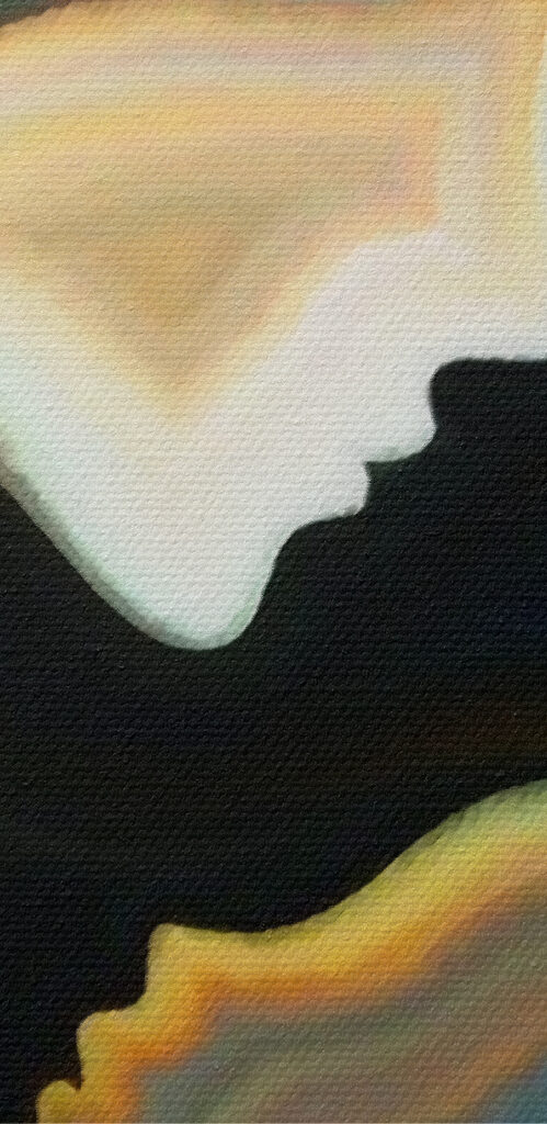 A colorful background with a couple of faces A colorful background with a couple of faces