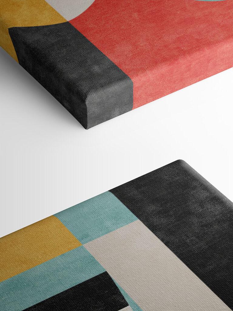 A colorful art piece with text