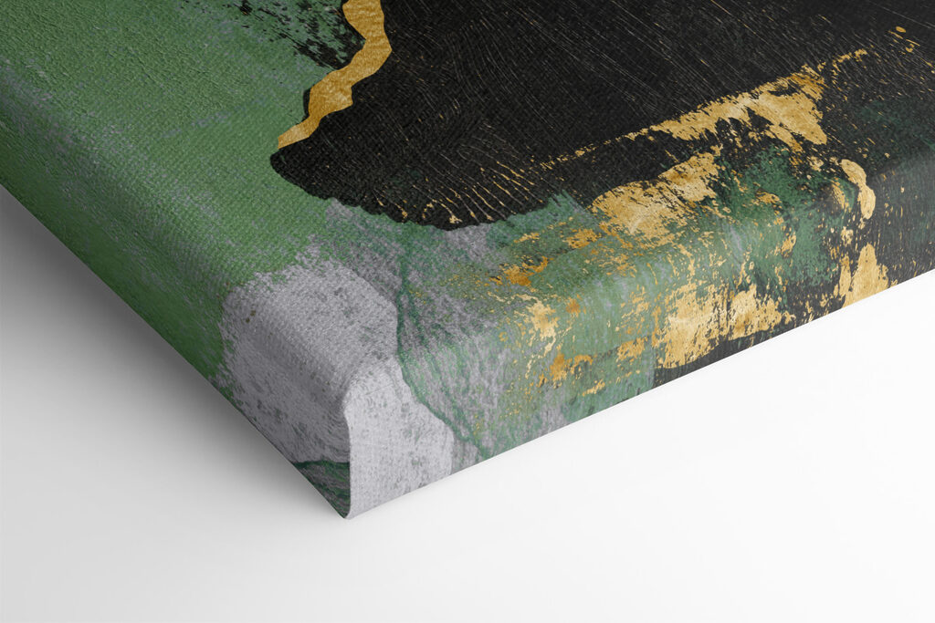 A painting of green and white A painting of green and white