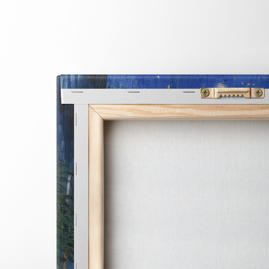 A painting of a street with tables and chairs A painting of a street with tables and chairs