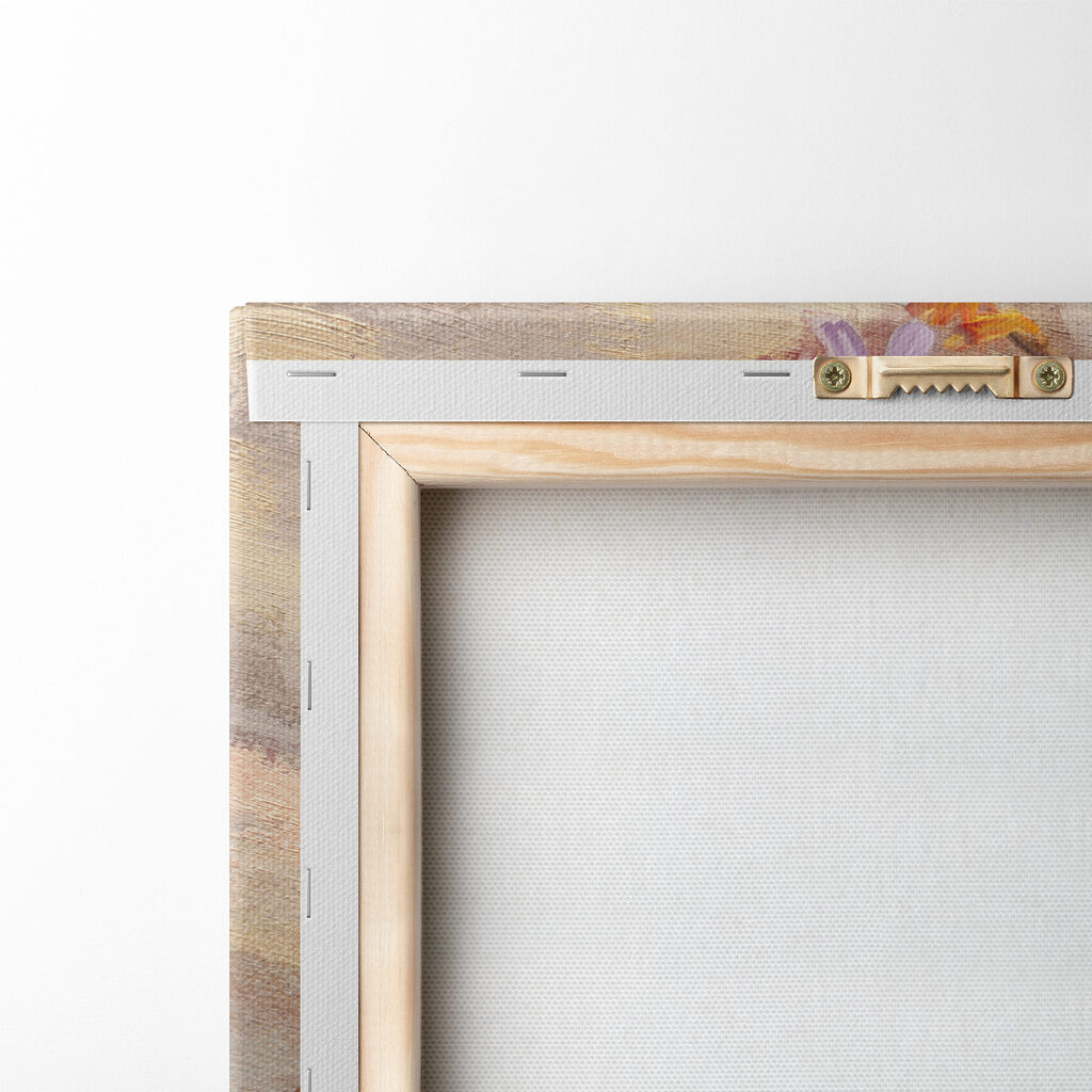 A painting of flowers in a vase and a bowl of food