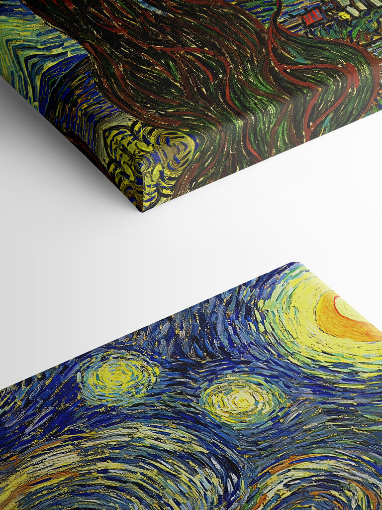 A painting of a starry night