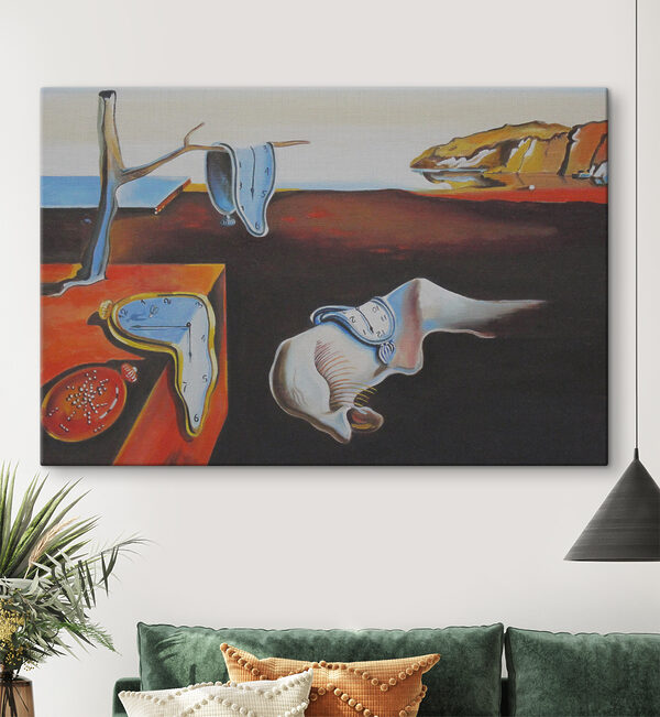 A painting of a cat with a clock on it A painting of a cat with a clock on it