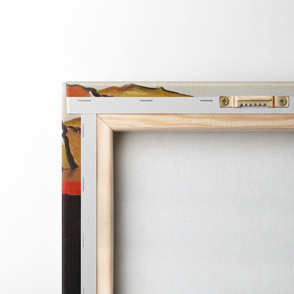 A painting of a cat with a clock on it A painting of a cat with a clock on it