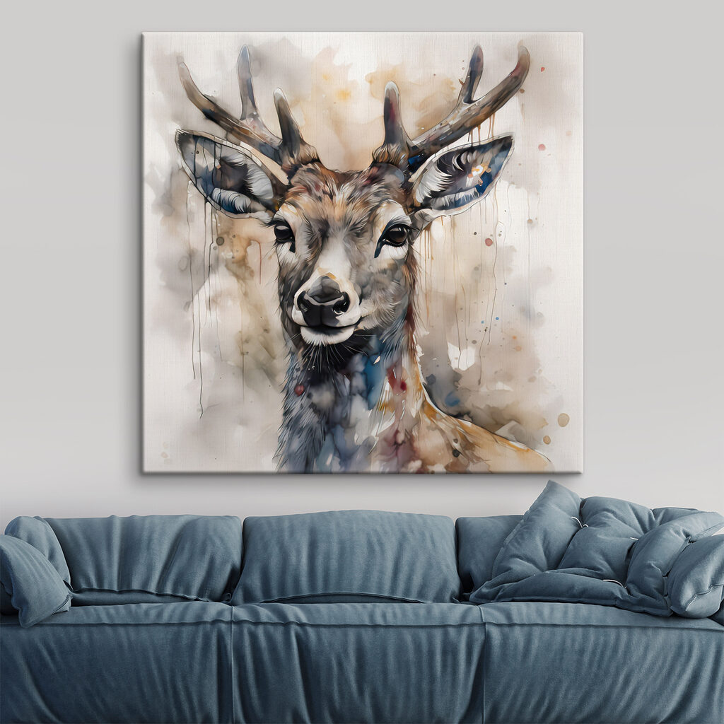 A watercolor of a deer A watercolor of a deer