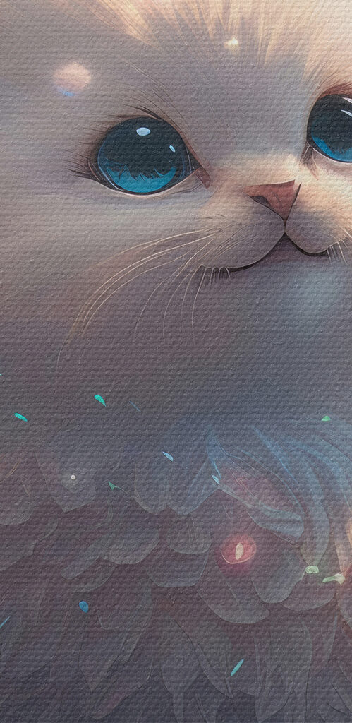 A white fluffy cat with blue eyes A white fluffy cat with blue eyes