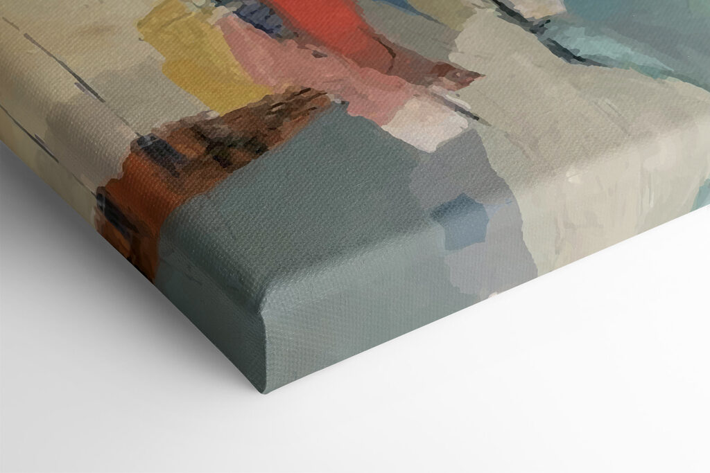 A painting of colorful shapes A painting of colorful shapes