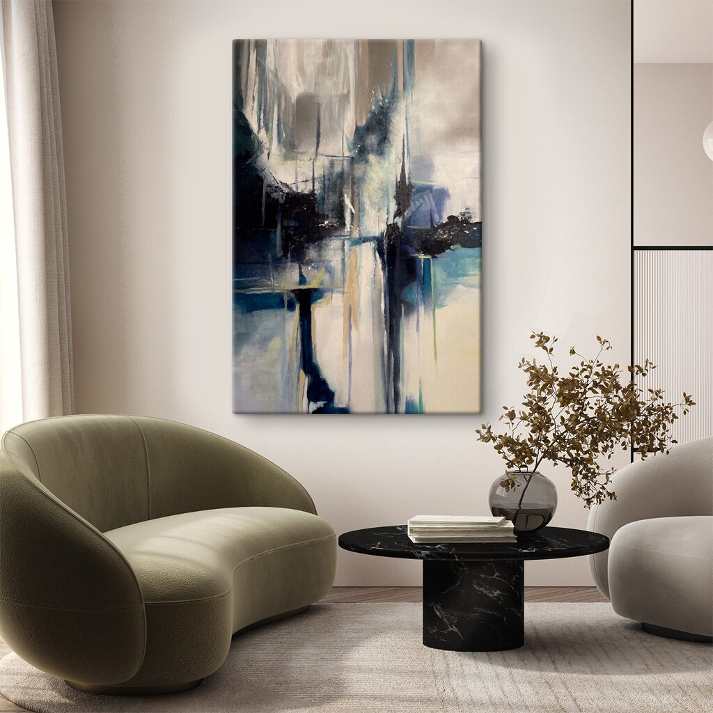 A painting of a city