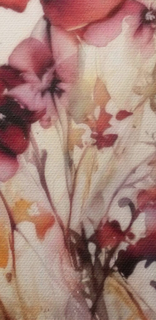 A painting of flowers on a white background A painting of flowers on a white background