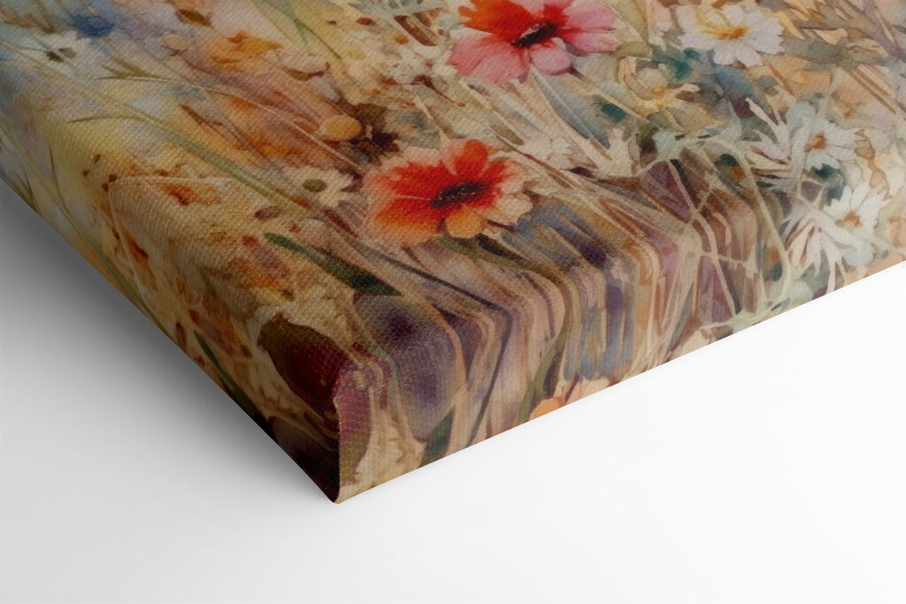 A painting of flowers and grass A painting of flowers and grass