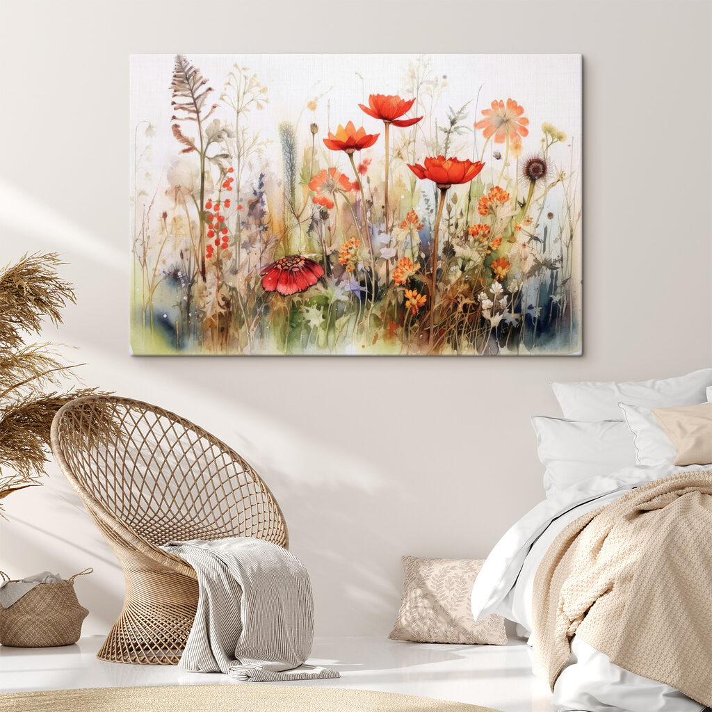 A painting of flowers and plants A painting of flowers and plants