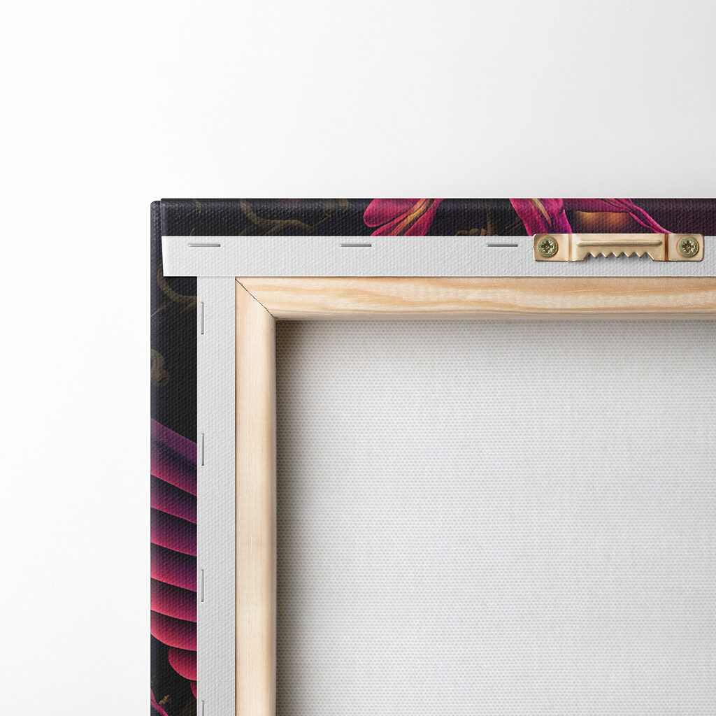 A colorful bird sitting on a ball of flowers