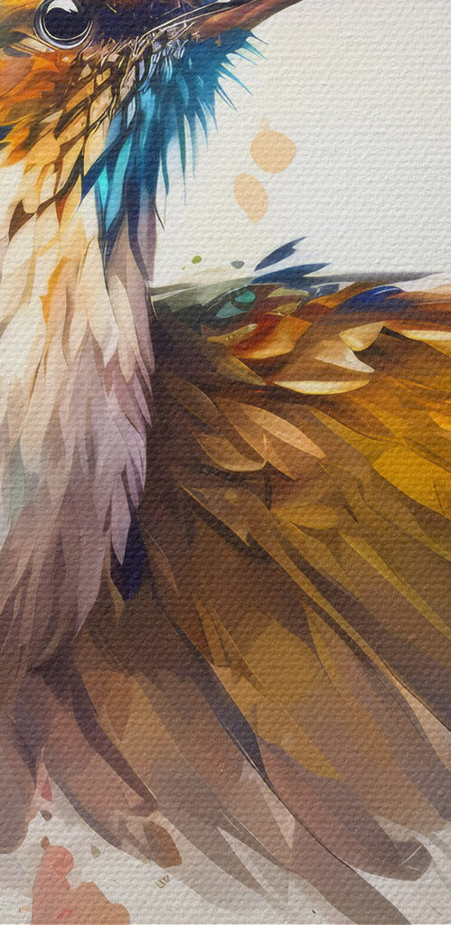 A bird with wings spread