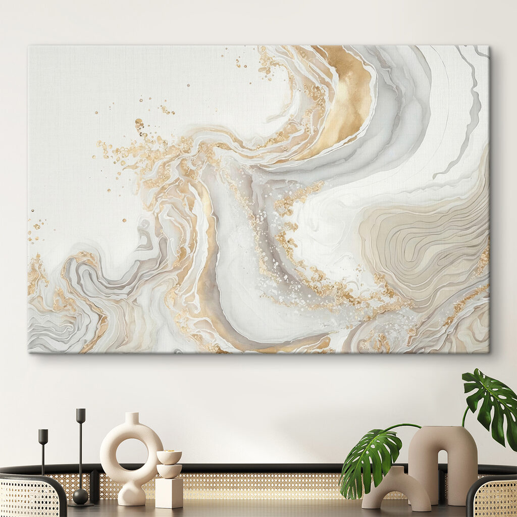 Elegant Swirls of Cream and Amber
