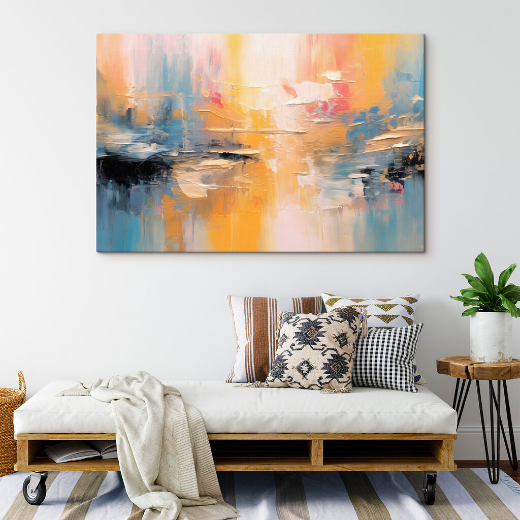 A painting of a colorful sky A painting of a colorful sky