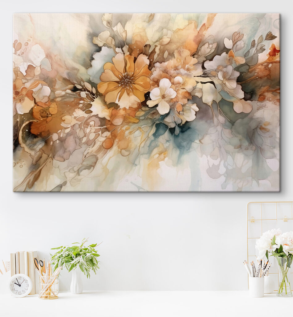 A painting of flowers A painting of flowers