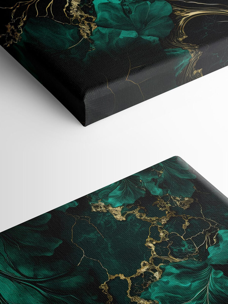 Elegantné teal listy s kovovými žilkami Elegantné teal listy s kovovými žilkami