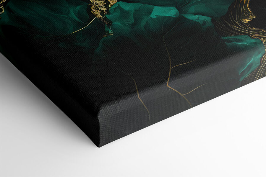 Elegantné teal listy s kovovými žilkami Elegantné teal listy s kovovými žilkami
