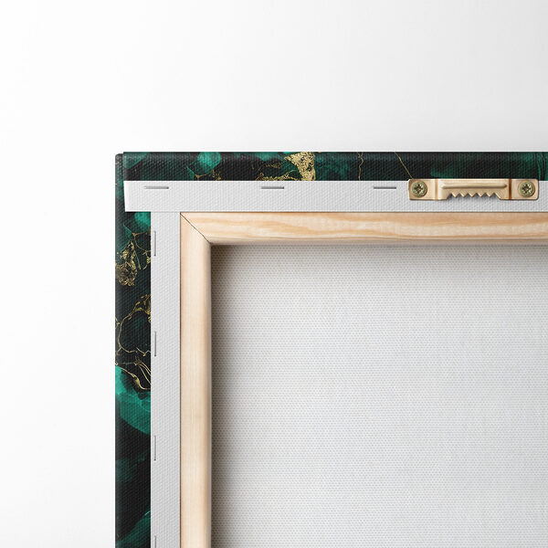 Elegantné teal listy s kovovými žilkami Elegantné teal listy s kovovými žilkami