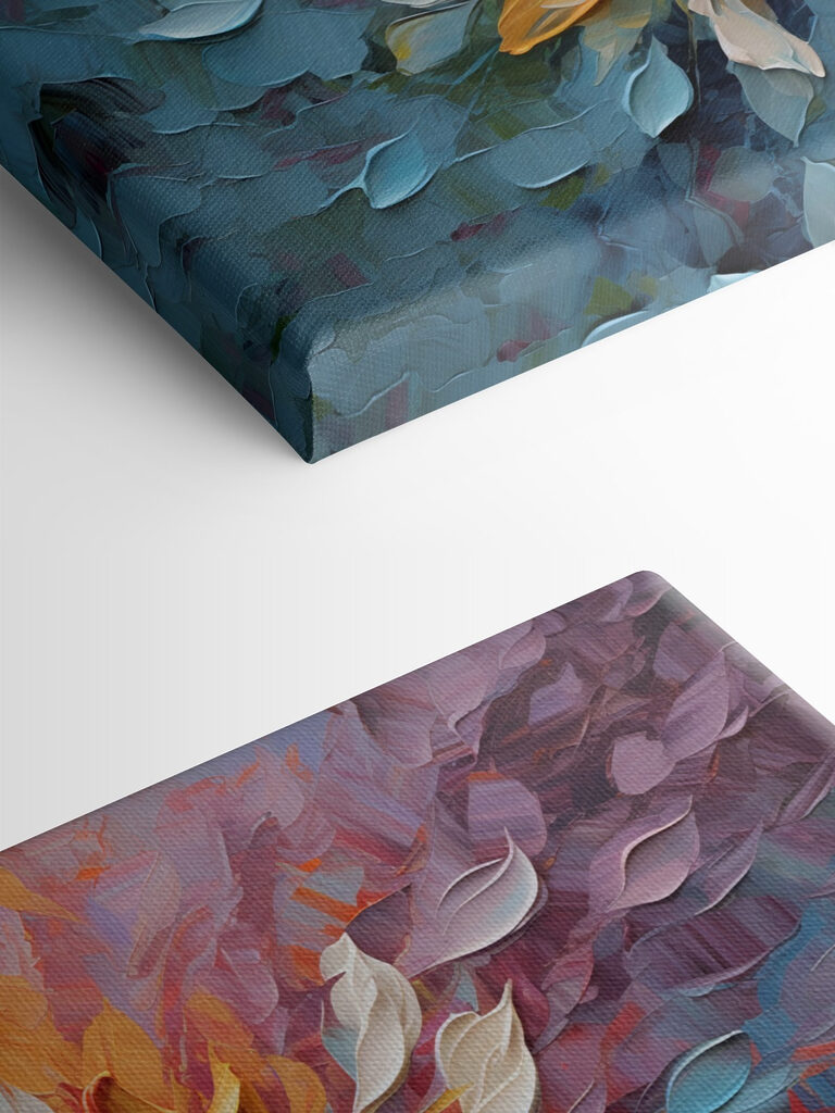 A painting of a flower