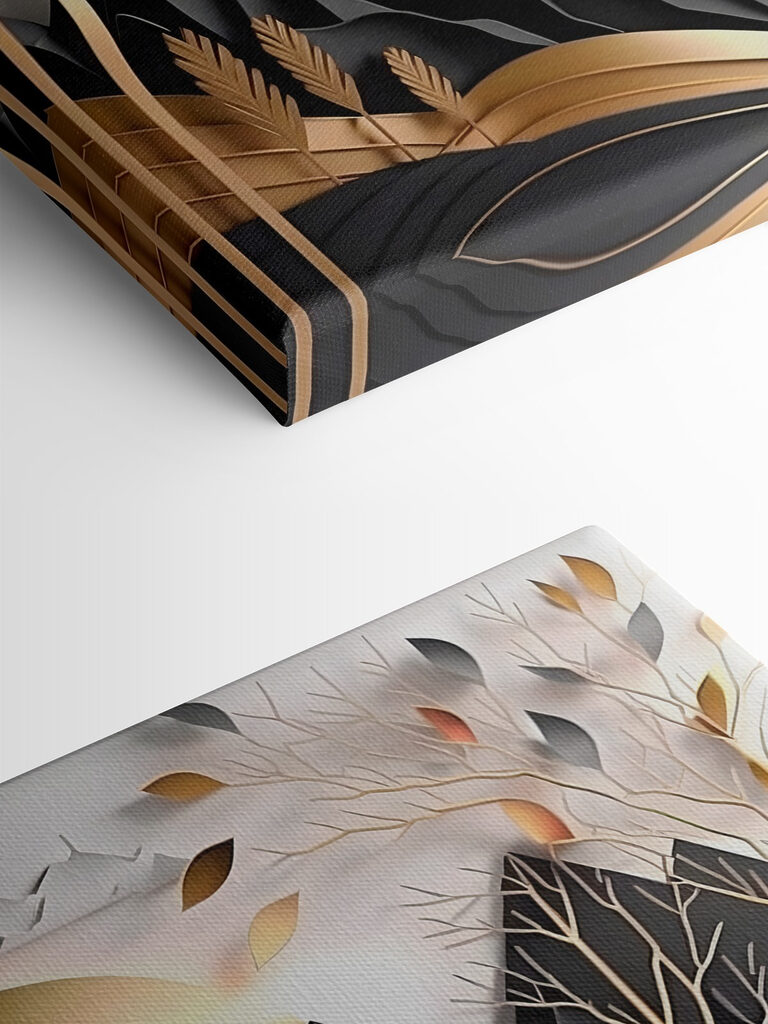 A paper cut out of a mountain landscape A paper cut out of a mountain landscape