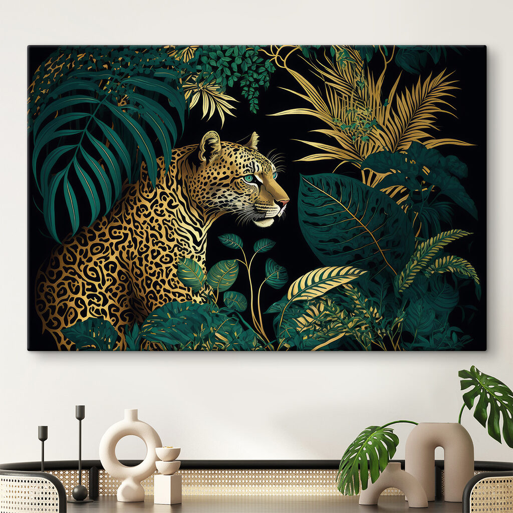 A leopard in the jungle