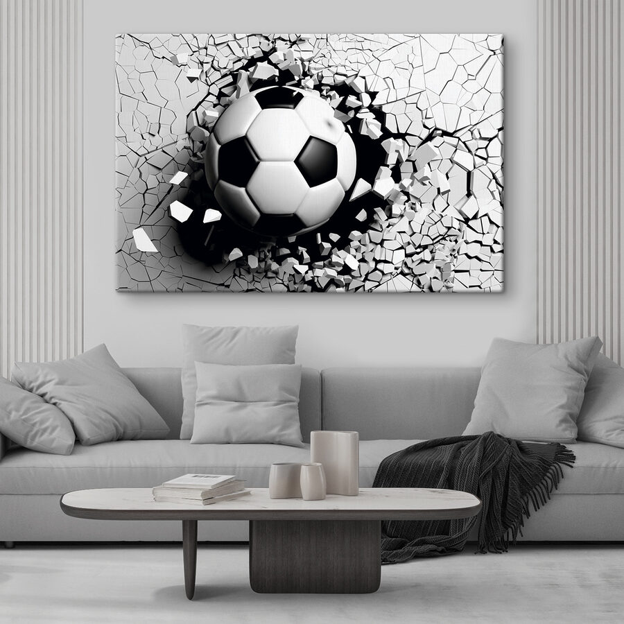 Obraz Futbalová lopta prerážajúca stenu - Image 2