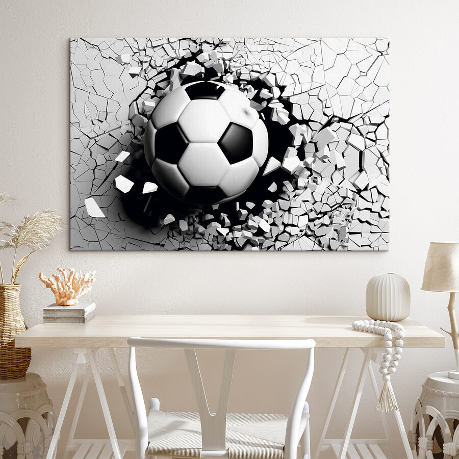 Obraz Futbalová lopta prerážajúca stenu - Image 3