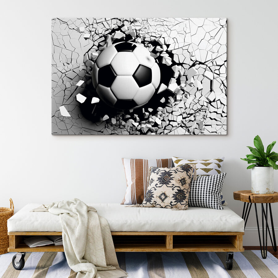 Obraz Futbalová lopta prerážajúca stenu - Image 4