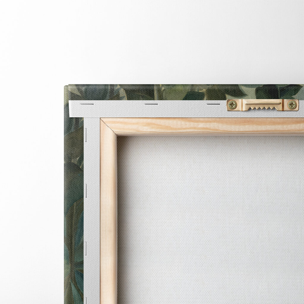 A painting of a jungle with plants and flowers A painting of a jungle with plants and flowers