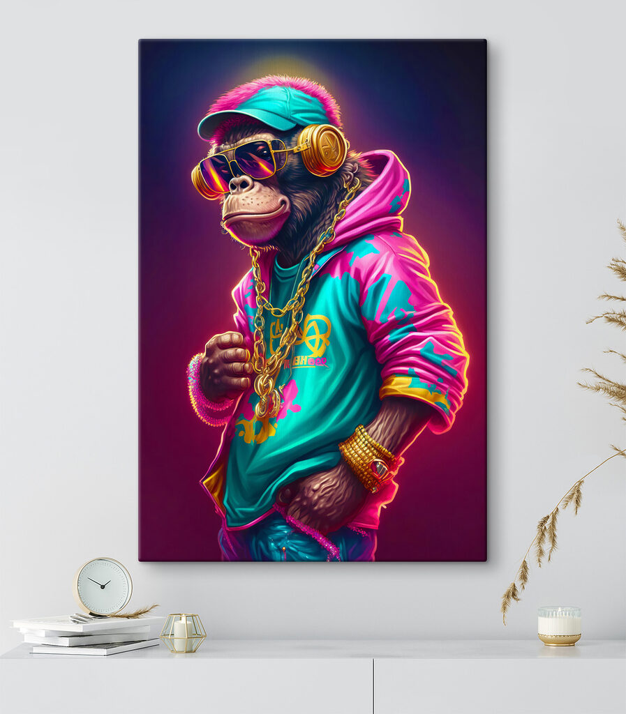 A monkey wearing a hat and sunglasses A monkey wearing a hat and sunglasses