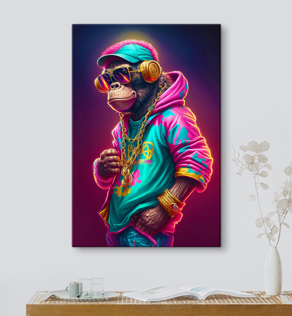 A monkey wearing a hat and sunglasses A monkey wearing a hat and sunglasses