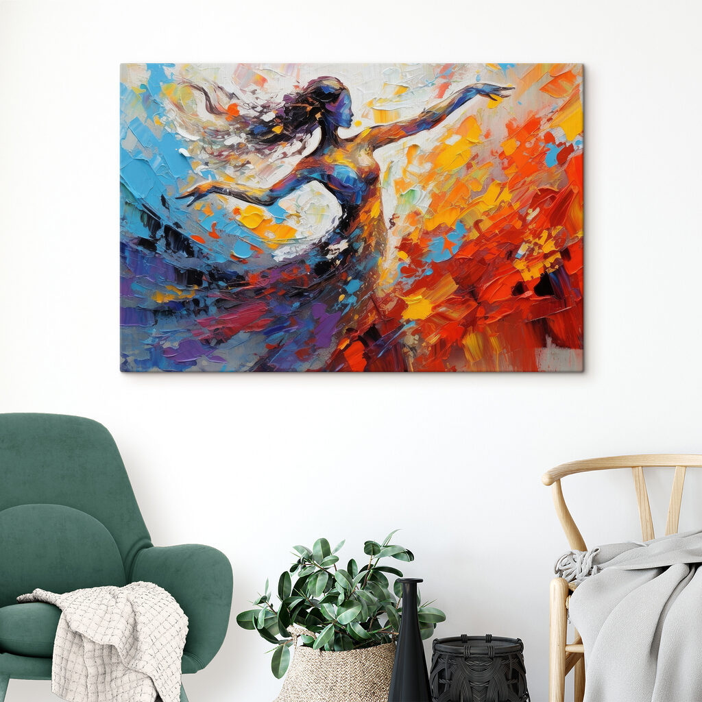 A painting of a woman dancing A painting of a woman dancing