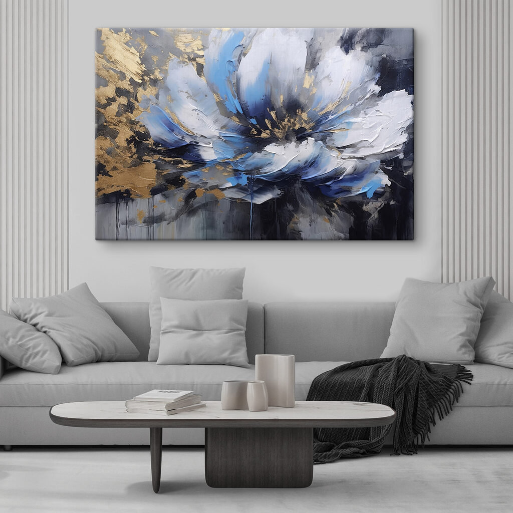 A painting of a flower