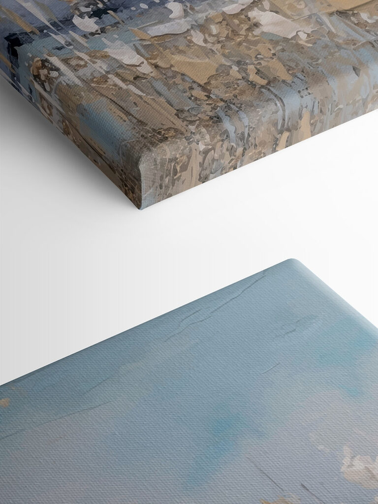 A painting of a beach A painting of a beach