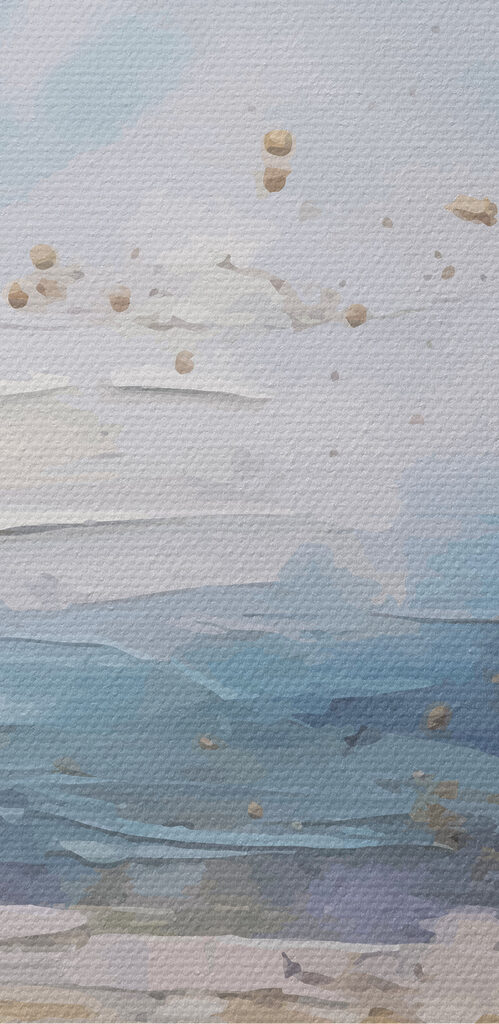 A painting of a beach A painting of a beach