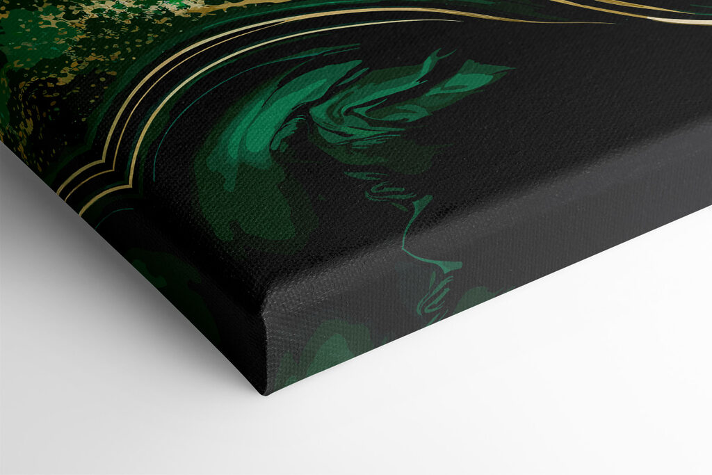 Emerald swirls with sparkling accents Emerald swirls with sparkling accents