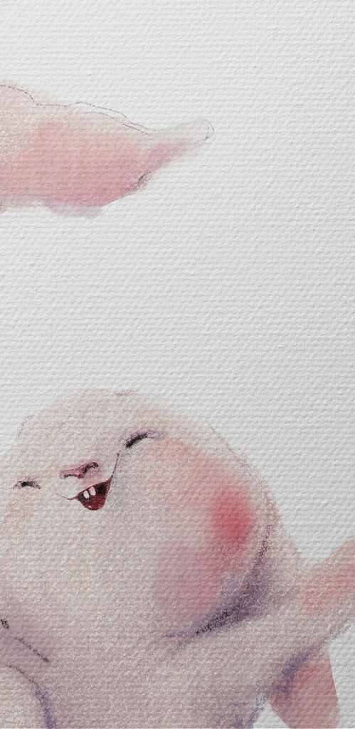 A group of bunnies holding hands A group of bunnies holding hands