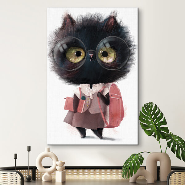 A cat wearing glasses and a school uniform A cat wearing glasses and a school uniform